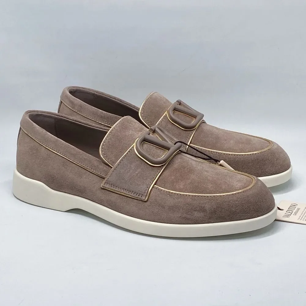 Valentino Garavani Leisure Flows Split Suede Leather Loafers size 37